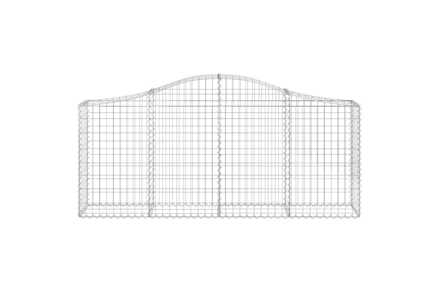vidaXL 3145422 Arched Gabion Baskets 15 Pcs 200x30x80/100cm Galvanised Iron-3