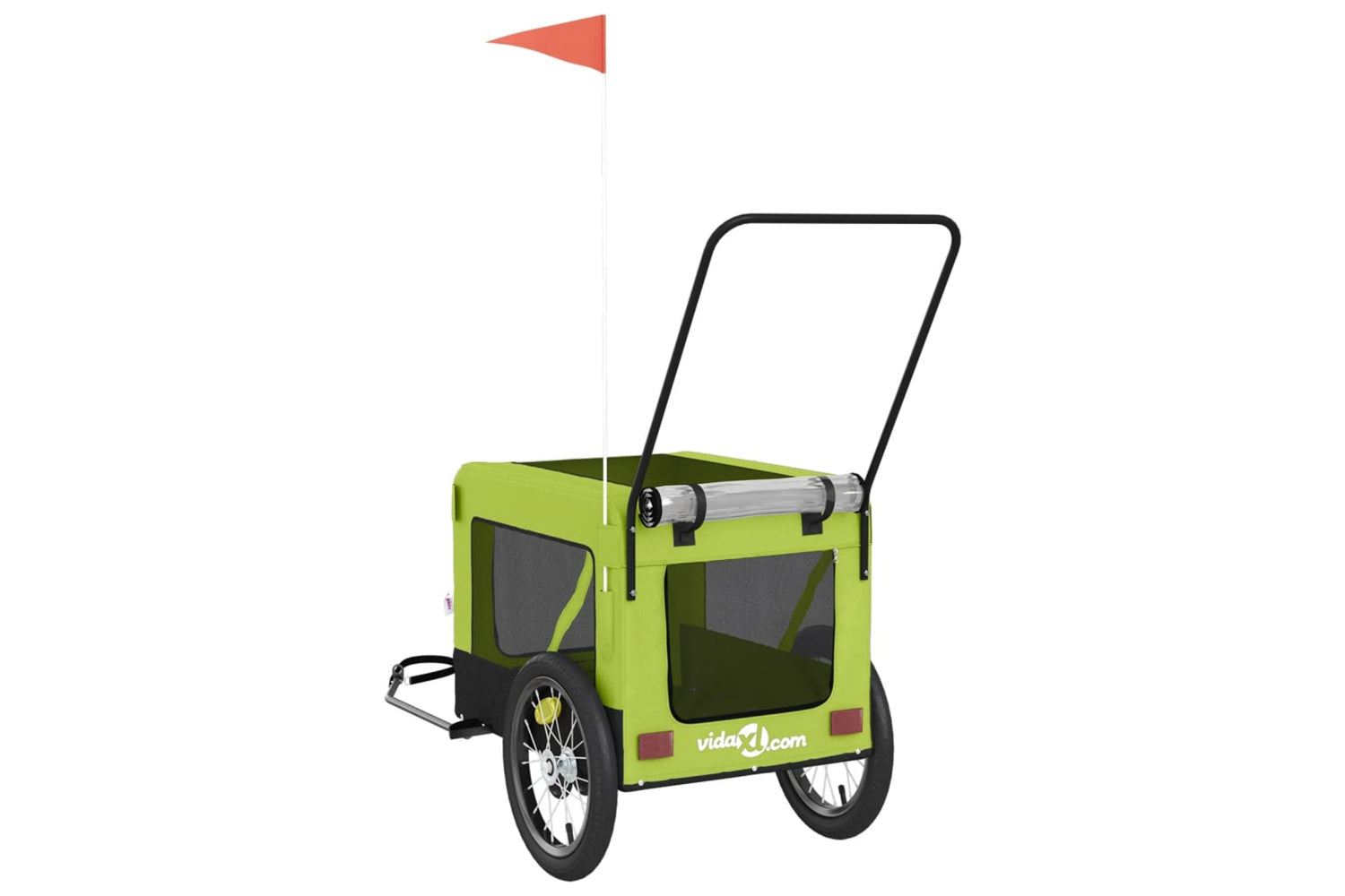 Vidaxl 93941 Pet Bike Trailer Green And Black Oxford Fabric And Iron-8