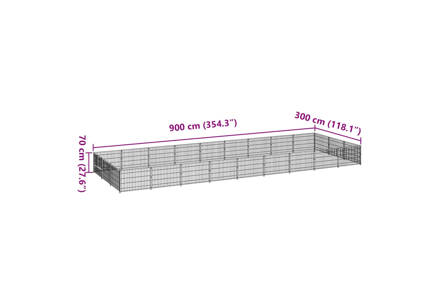 Vidaxl 3082133 Dog Kennel Black 27 M2 Steel-6
