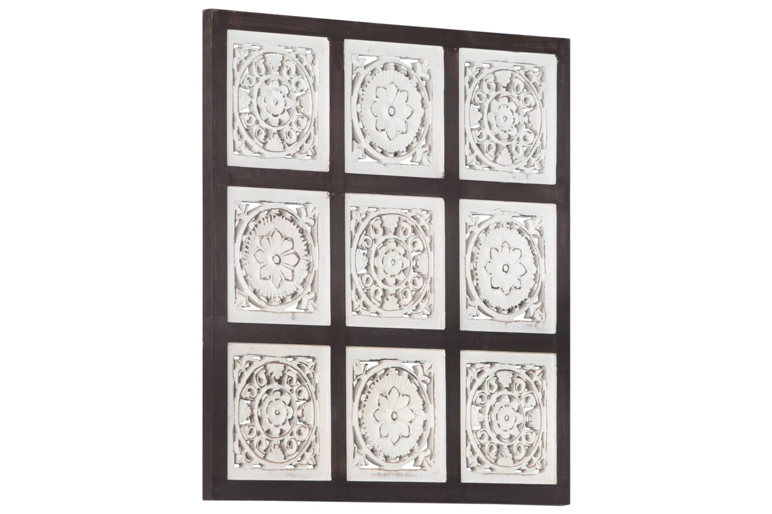 vidaXL 321654 Hand-carved Wall Panel Mdf 60x60x1.5cm Brown And White-5