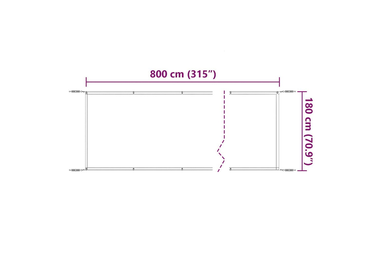 vidaXL 148469 Vertical Awning Blue 180x800cm Oxford Fabric-5