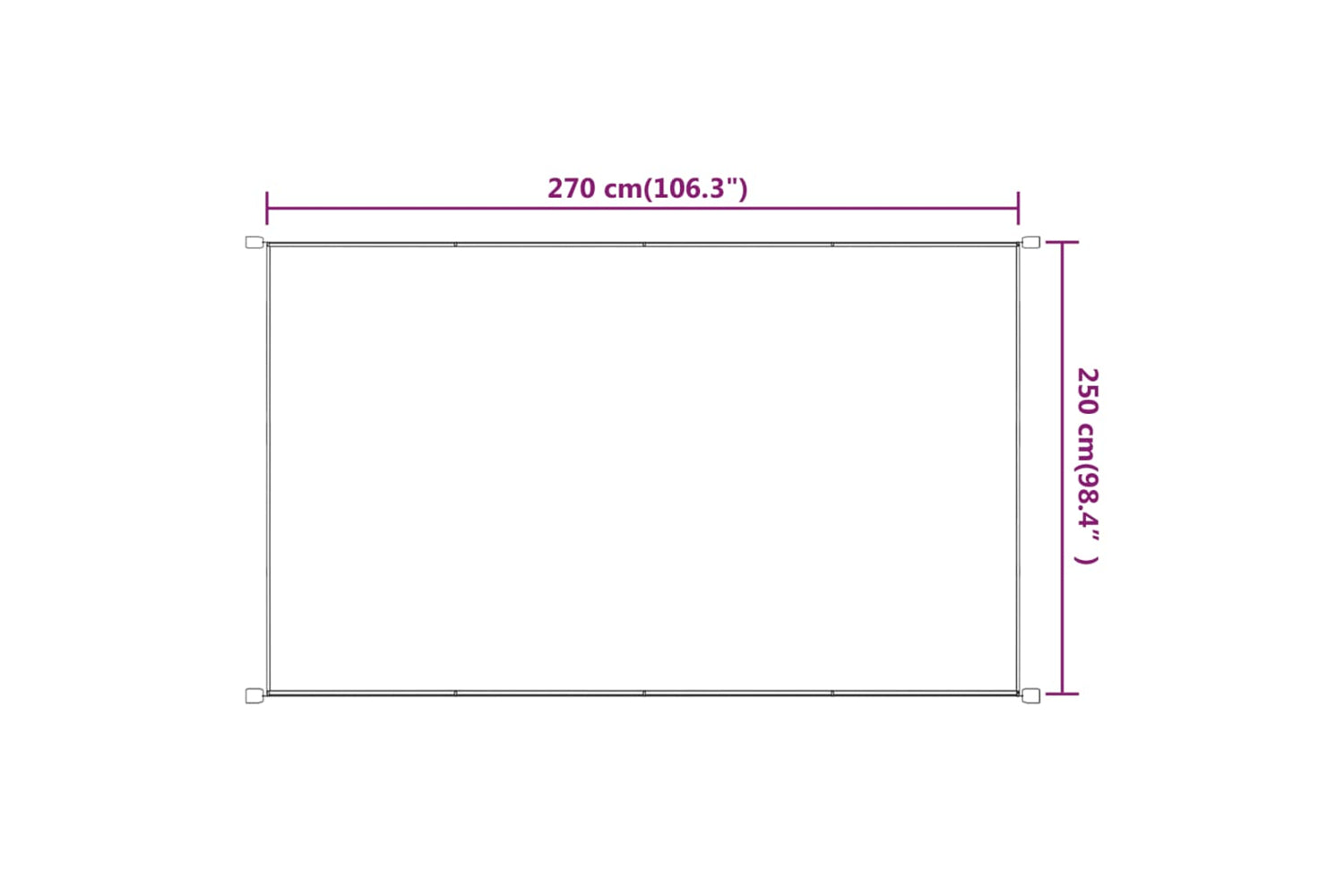 vidaXL 148479 Vertical Awning Blue 250x270cm Oxford Fabric-5