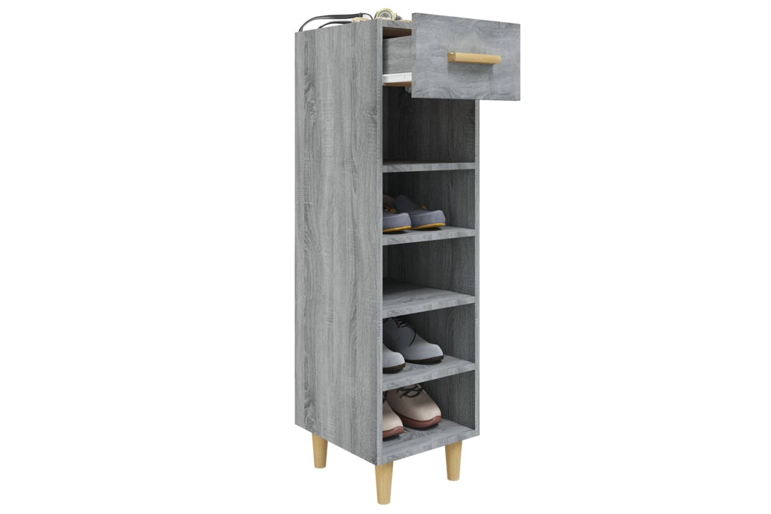 vidaXL 817562 Shoe Cabinet Grey Sonoma 30x35x105cm Engineered Wood-6