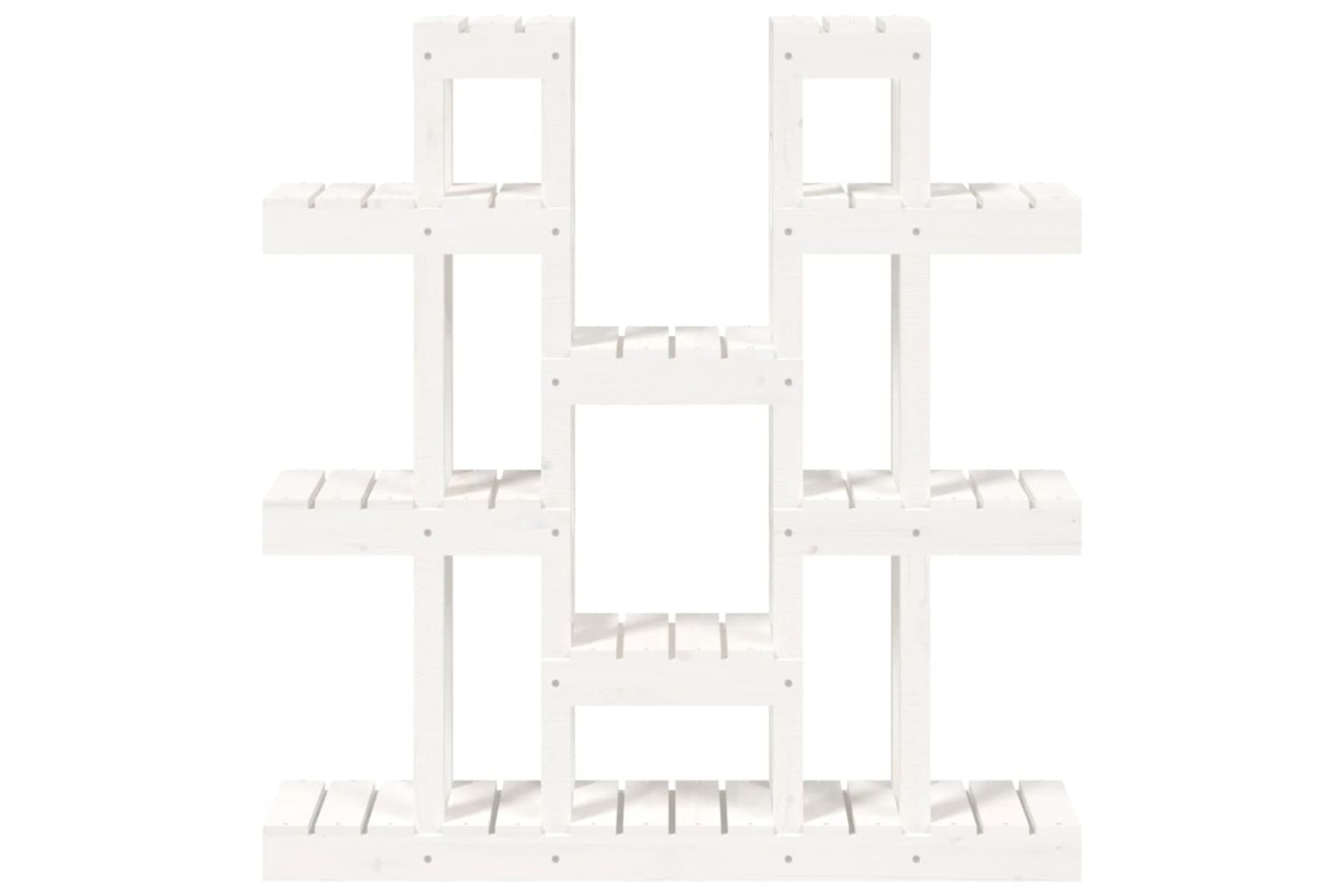 vidaXL 822093 Plant Stand White 104.5x25x109.5cm Solid Wood Pine-4