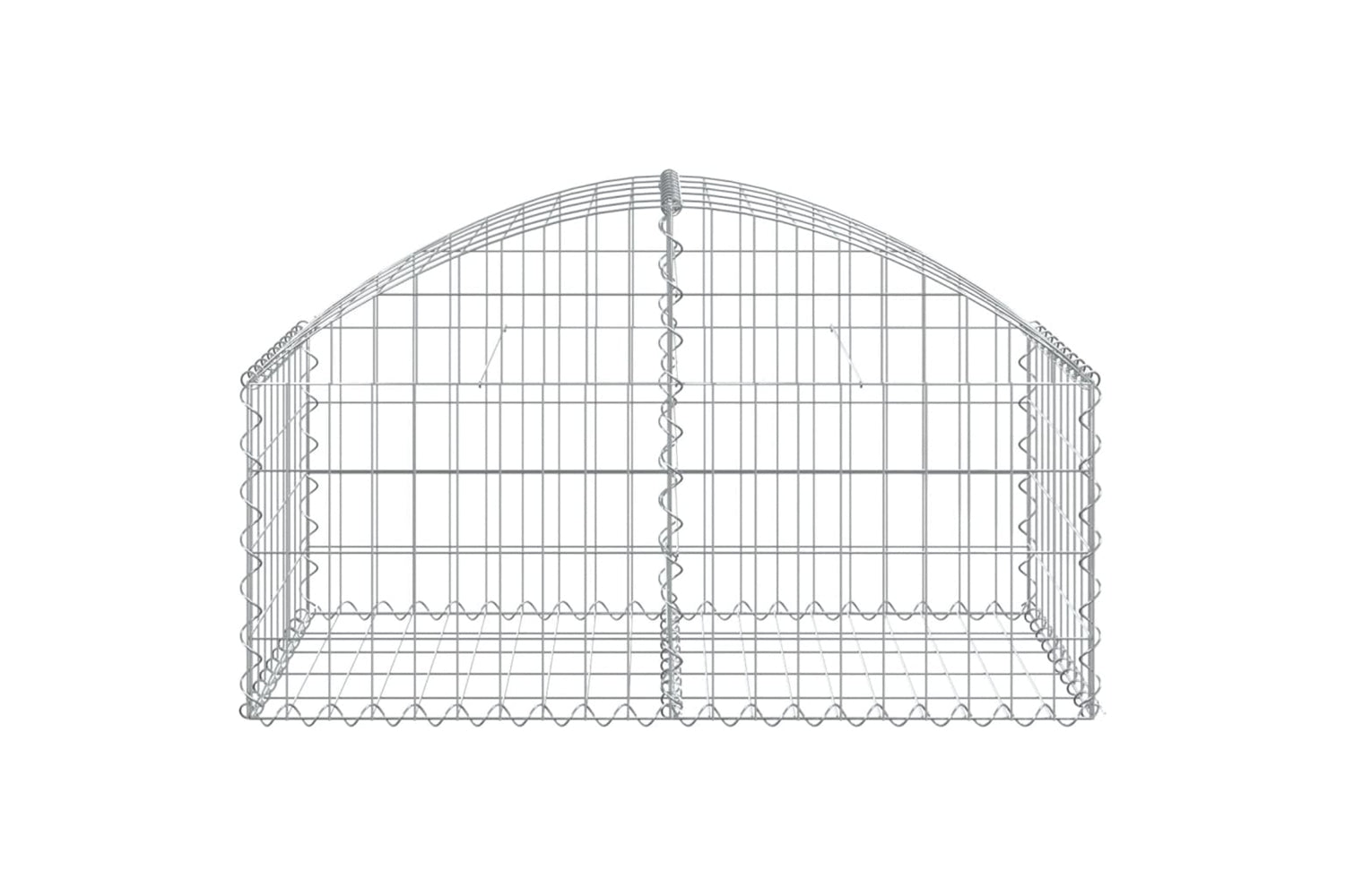 vidaXL 153432 Arched Gabion Basket 100x50x40/60cm Galvanised Iron-2
