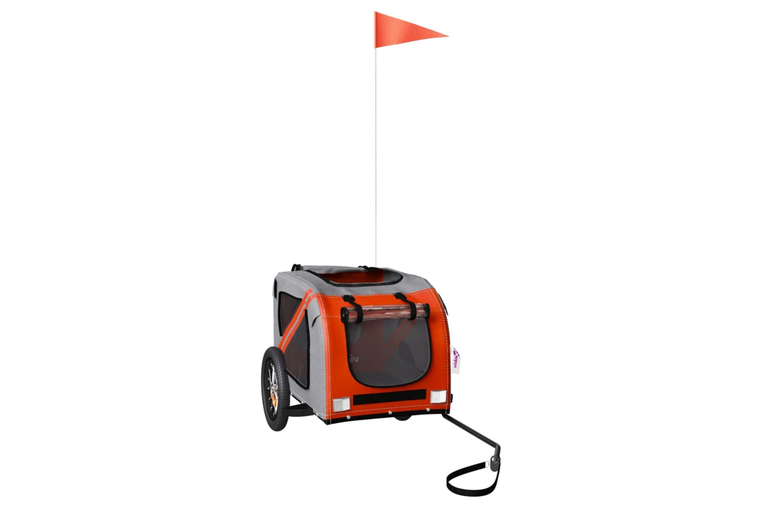 Vidaxl 93865 Pet Bike Trailer Orange And Grey Oxford Fabric And Iron-2
