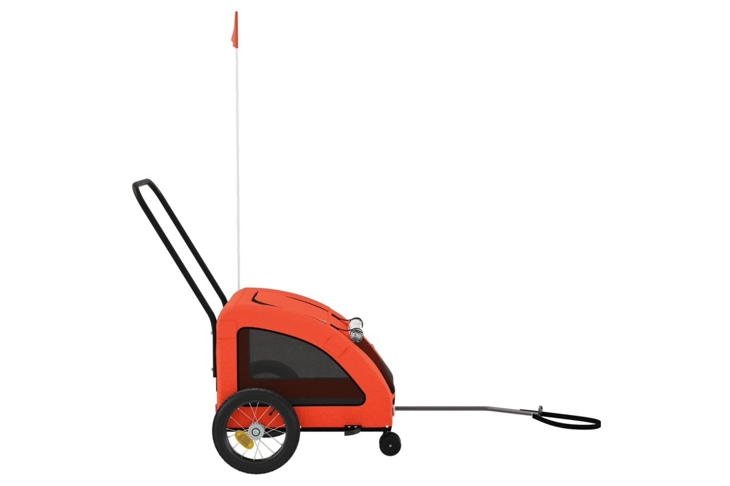 Vidaxl 93970 Pet Bike Trailer Orange And Grey Oxford Fabric And Iron-5