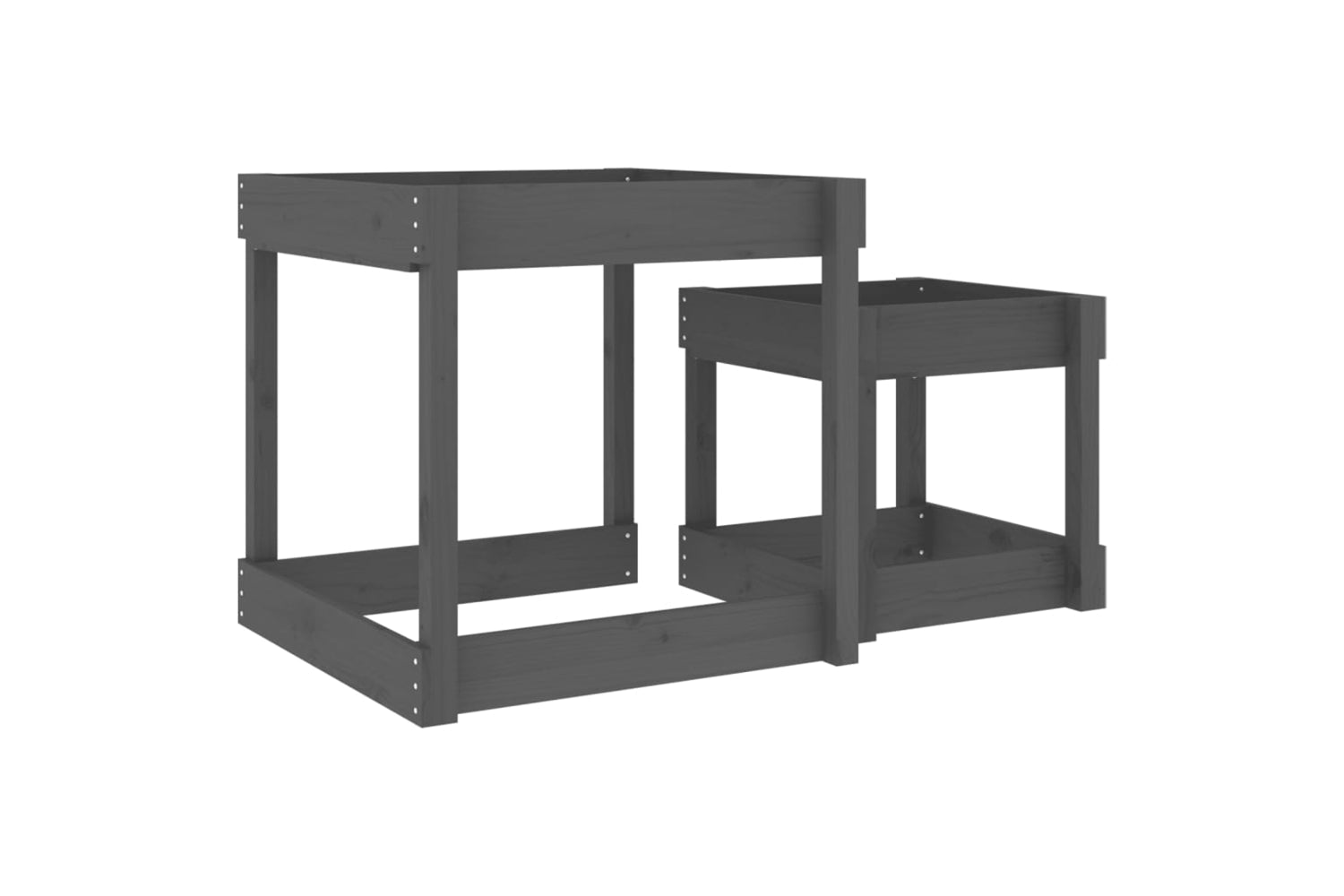vidaXL 825053 Sand Tables 2 Pcs Grey Solid Wood Pine-5