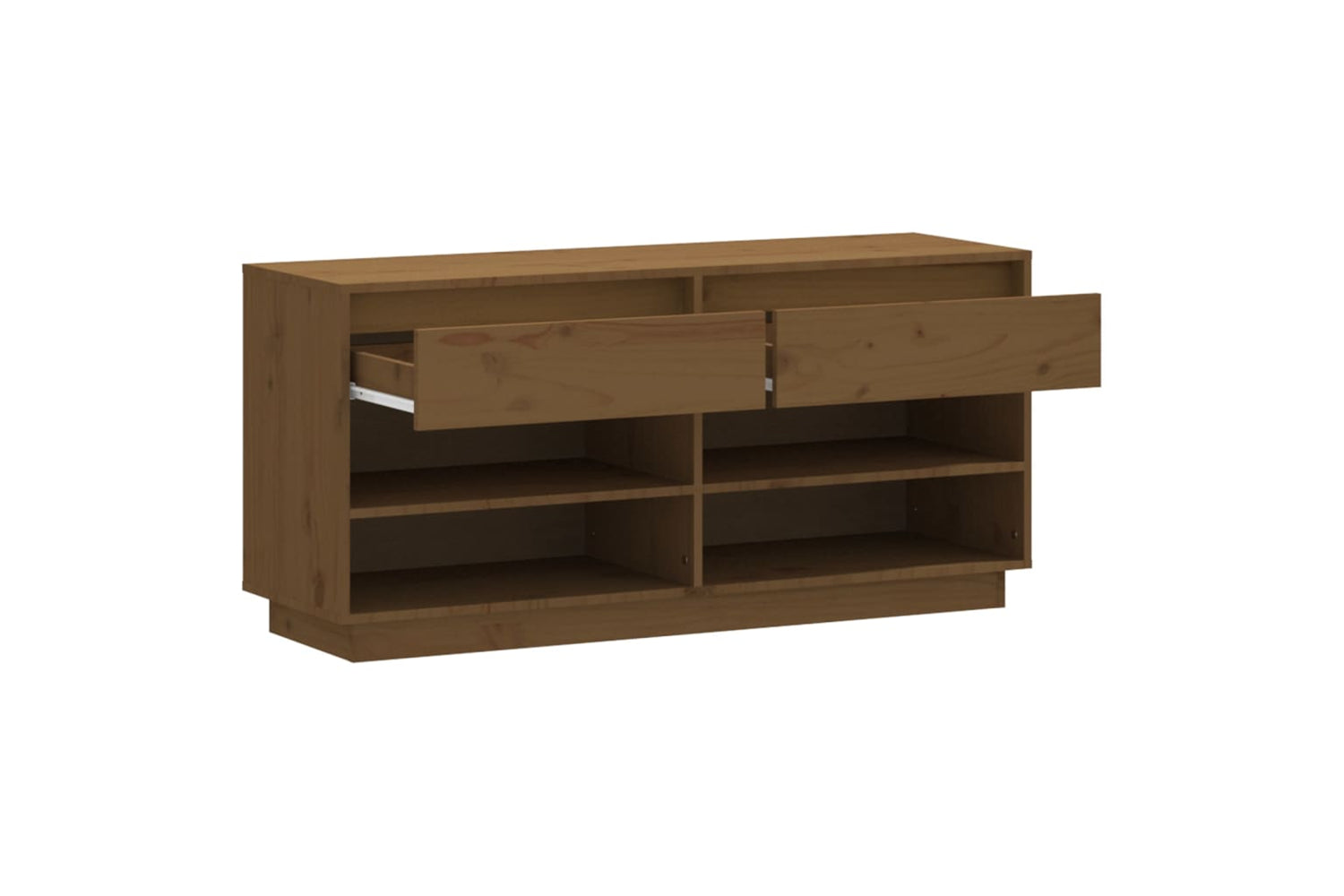 vidaXL 814447 Shoe Cabinet Honey Brown 110x34x52cm Solid Wood Pine-5
