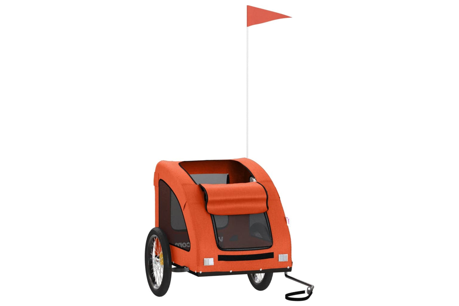Vidaxl 93963 Pet Bike Trailer Orange Oxford Fabric And Iron-2