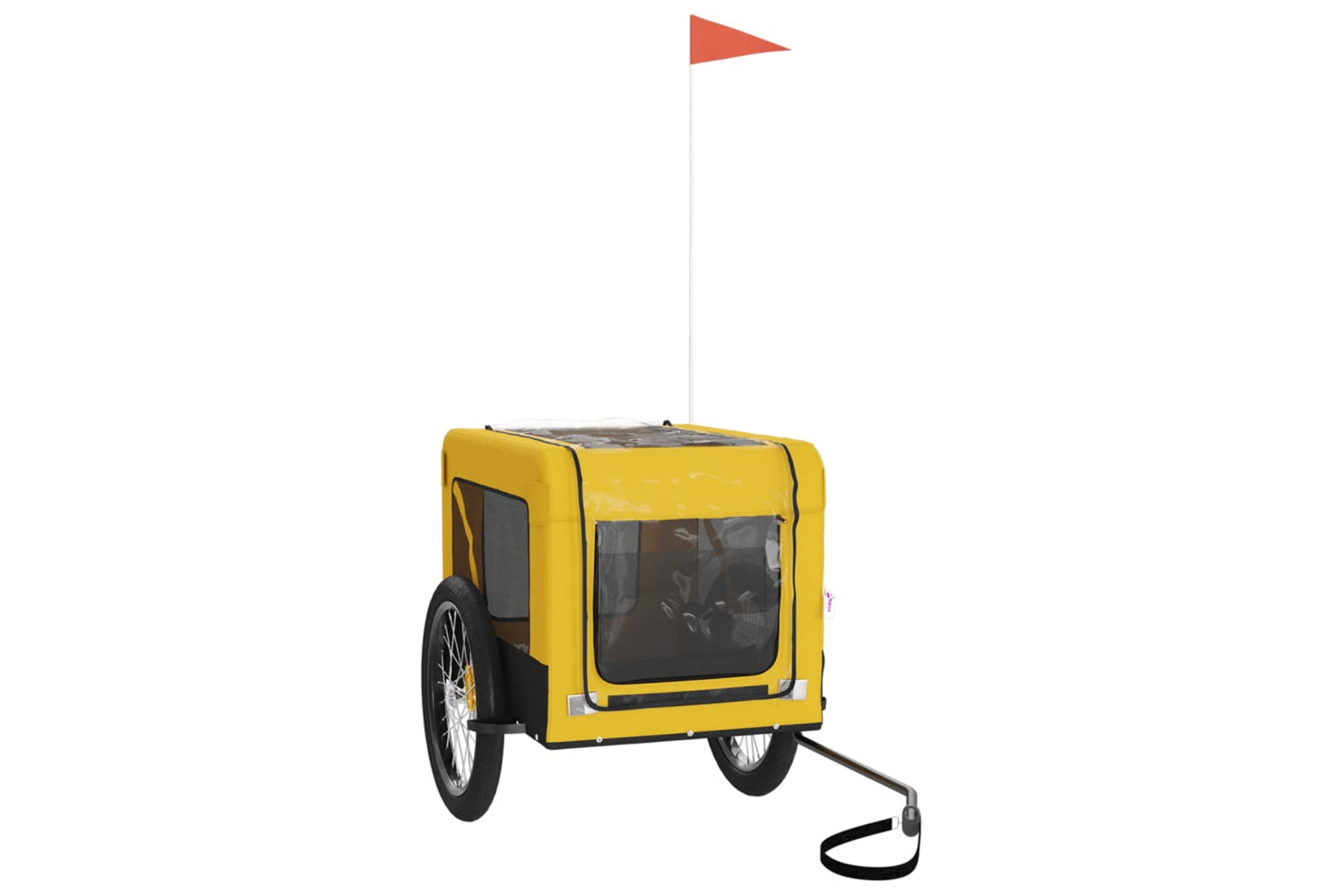 Vidaxl 93924 Pet Bike Trailer Yellow And Black Oxford Fabric&iron-3