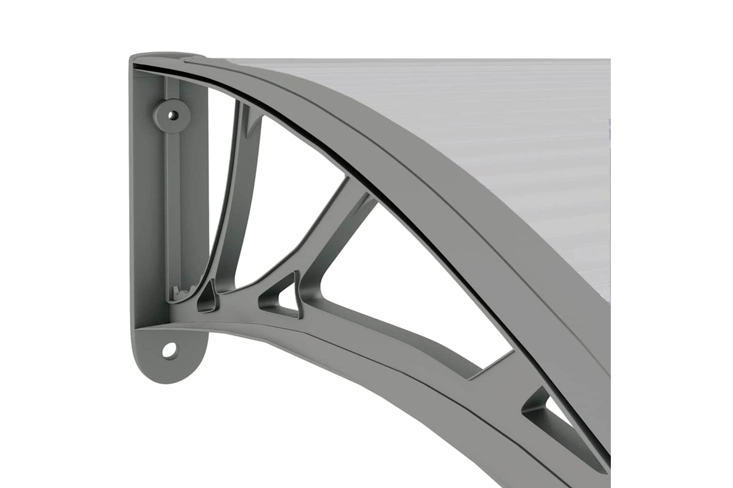 vidaXL Door Canopy Grey 300x75cm Polycarbonate-6