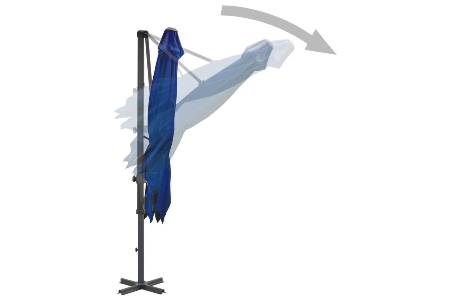vidaXL 46987 Cantilever Umbrella With Aluminium Pole Azure Blue 250x250cm-4