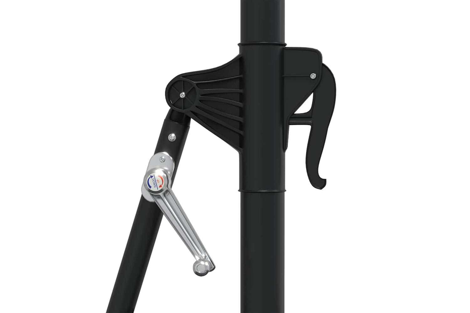 vidaXL Wall-mounted Parasol With Metal Pole 300cm Black-6
