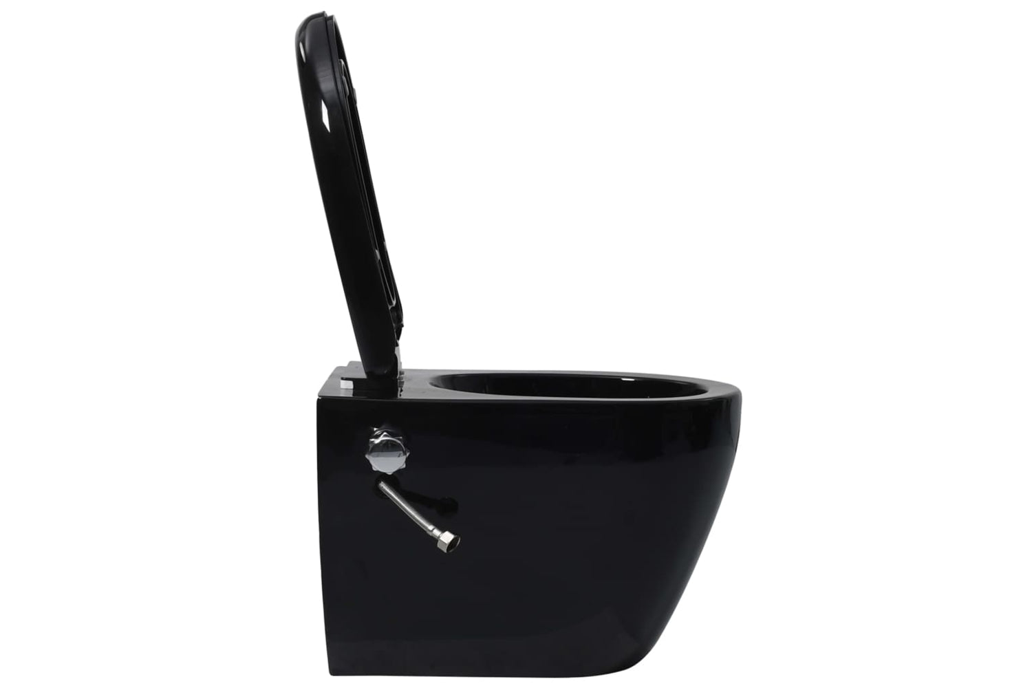Vidaxl 145782 Wall Hung Rimless Toilet With Bidet Function Ceramic Black-4