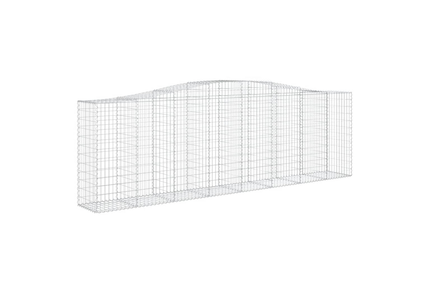 vidaXL 3145969 Arched Gabion Baskets 2 Pcs 400x50x120/140cm Galvanised Iron-2