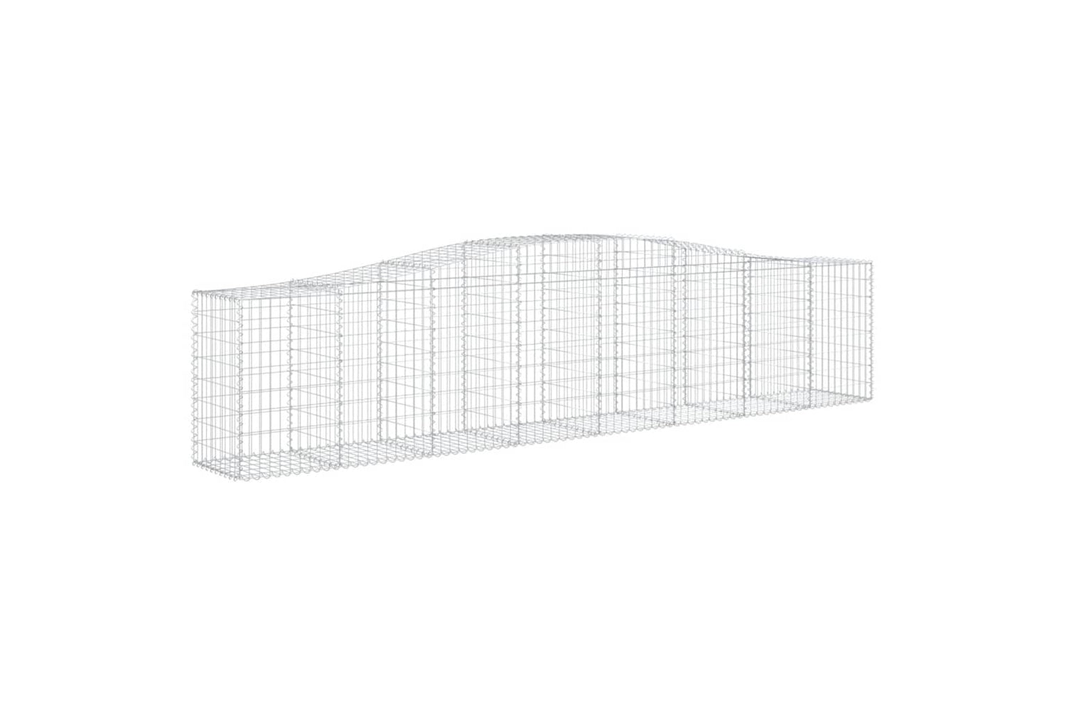 vidaXL 3145944 Arched Gabion Baskets 3 Pcs 400x50x80/100cm Galvanised Iron-2