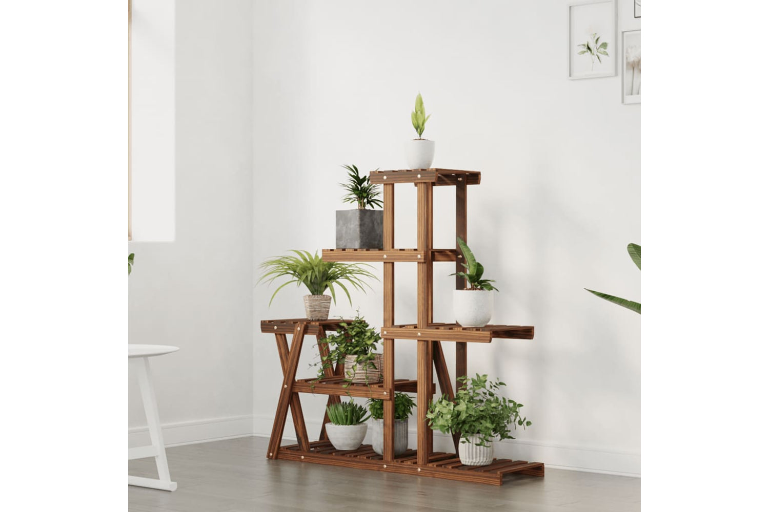 vidaXL 362879 Flower Stand 95x25x96cm Solid Wood Fir-2