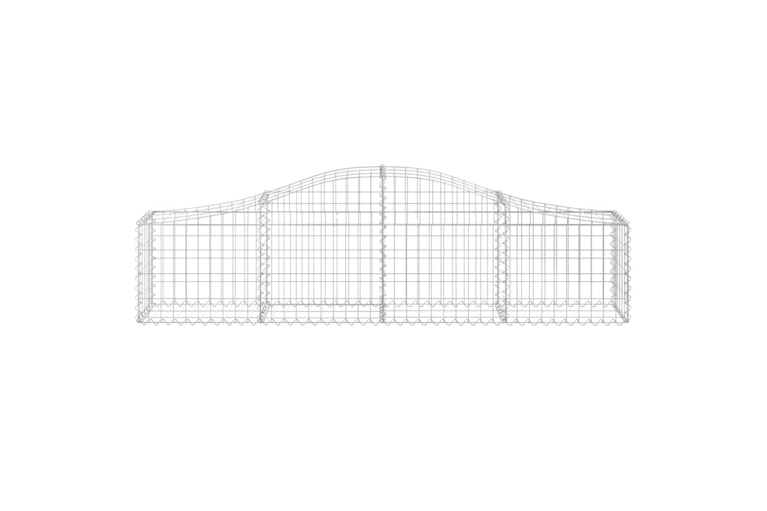 vidaXL 3145368 Arched Gabion Baskets 3 Pcs 200x30x40/60cm Galvanised Iron-3