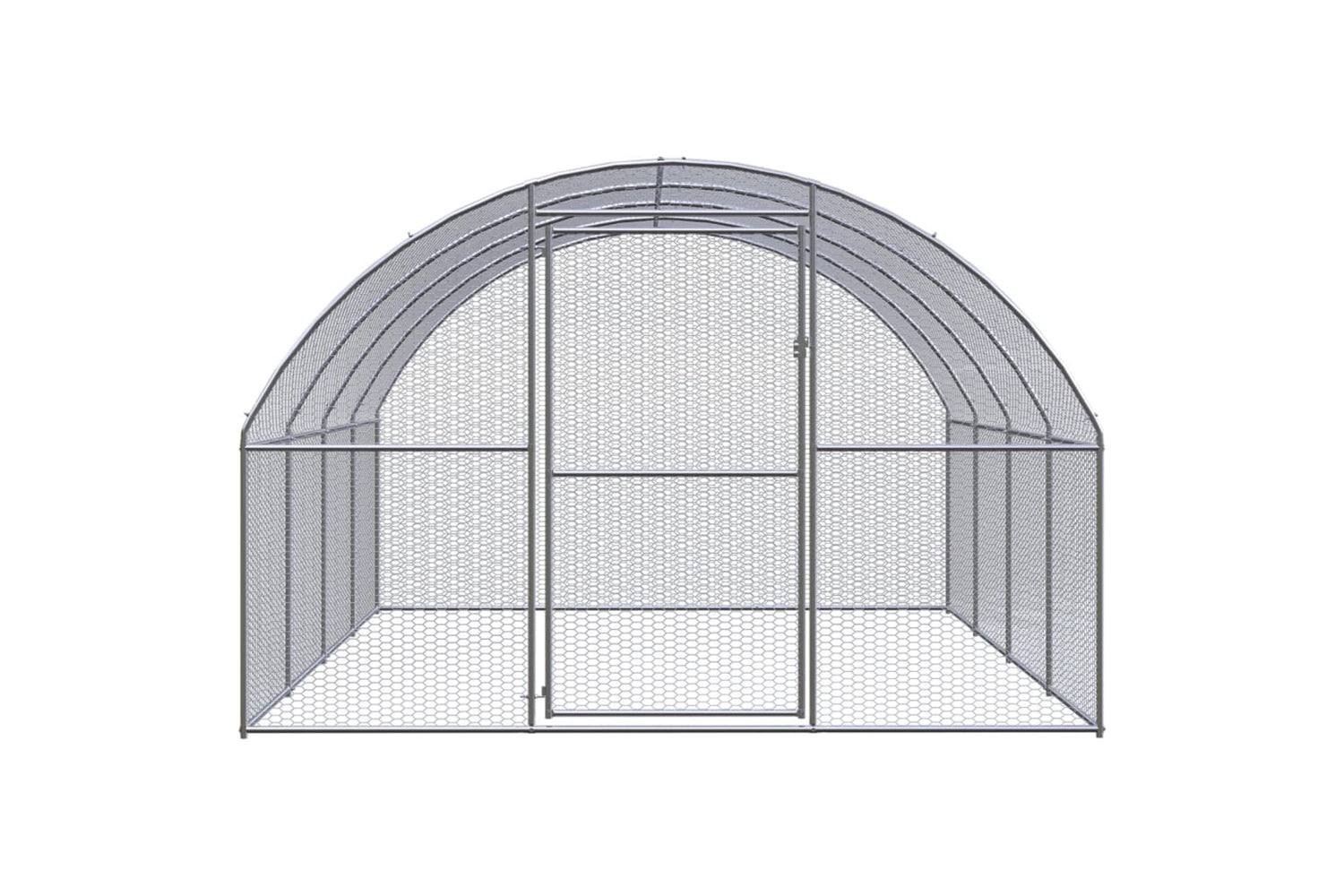 Vidaxl 3095464 Outdoor Chicken Coop 3x4x2 M Galvanised Steel-2