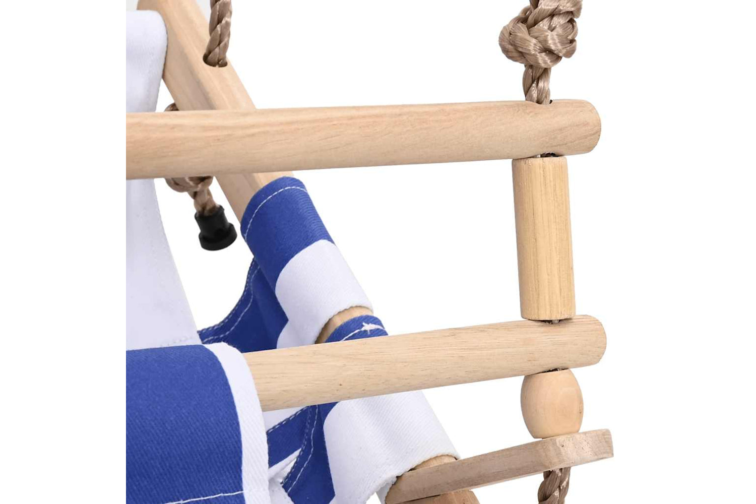Vidaxl Baby Swing With Safety Belt Cotton Wood Blue-8