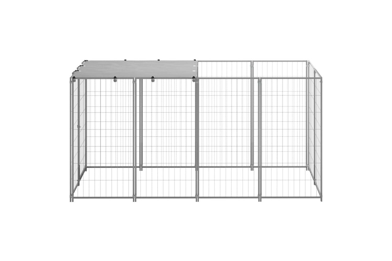 Vidaxl 3082202 Dog Kennel Silver 2.42 M2 Steel-2