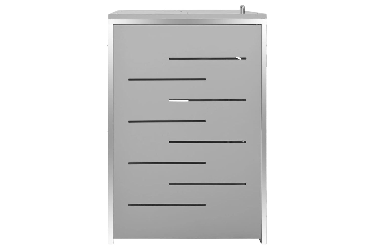 vidaXL Quadruple Wheelie Bin Shed 276.5x77.5x112.5cm Stainless Steel-5