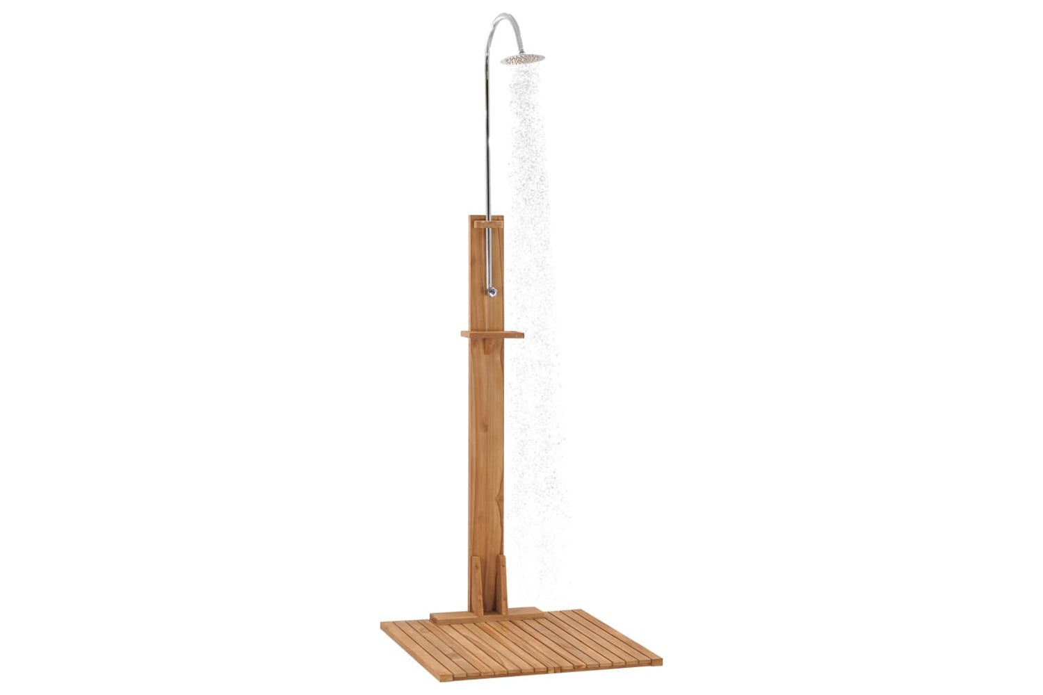 vidaXL 312276 Garden Shower 75x75x210cm Solid Teak Wood-4