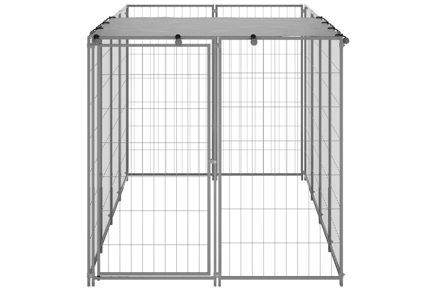 Vidaxl 3082202 Dog Kennel Silver 2.42 M2 Steel-3