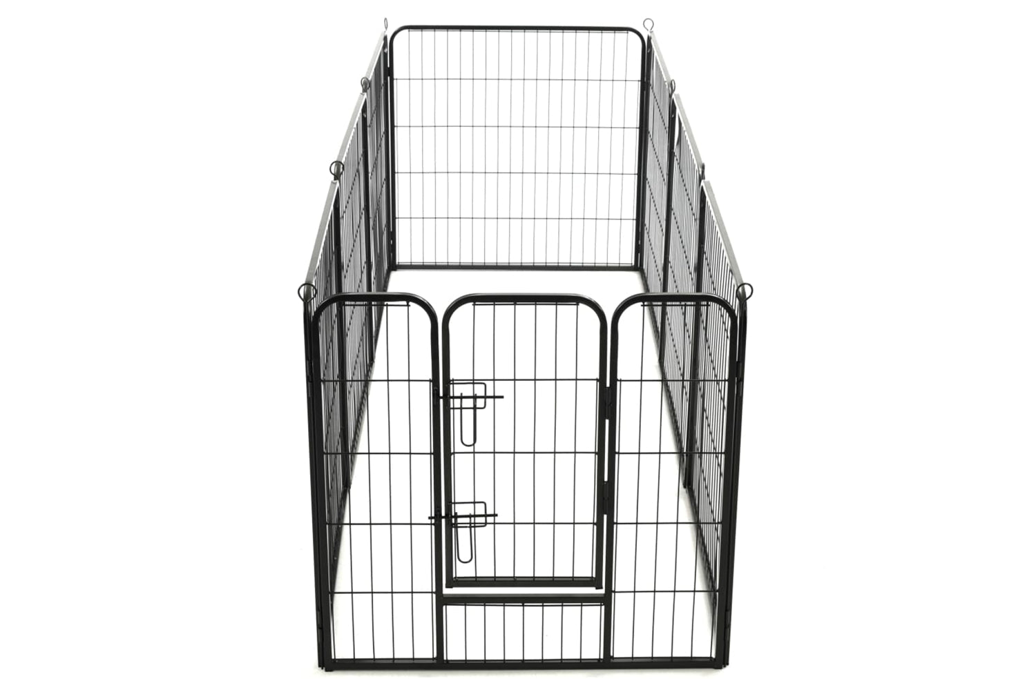 vidaXL 170571 Dog Playpen 8 Panels Steel 80x80cm Black-6