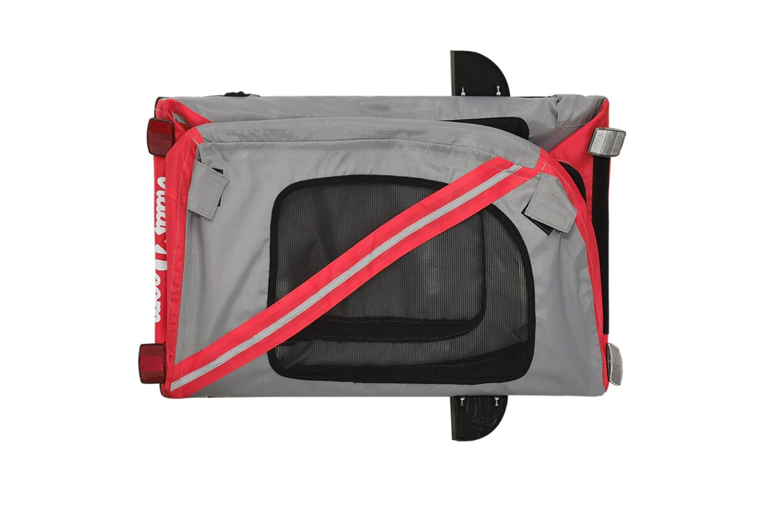 Vidaxl 93887 Pet Bike Trailer Red And Black Oxford Fabric And Iron-8