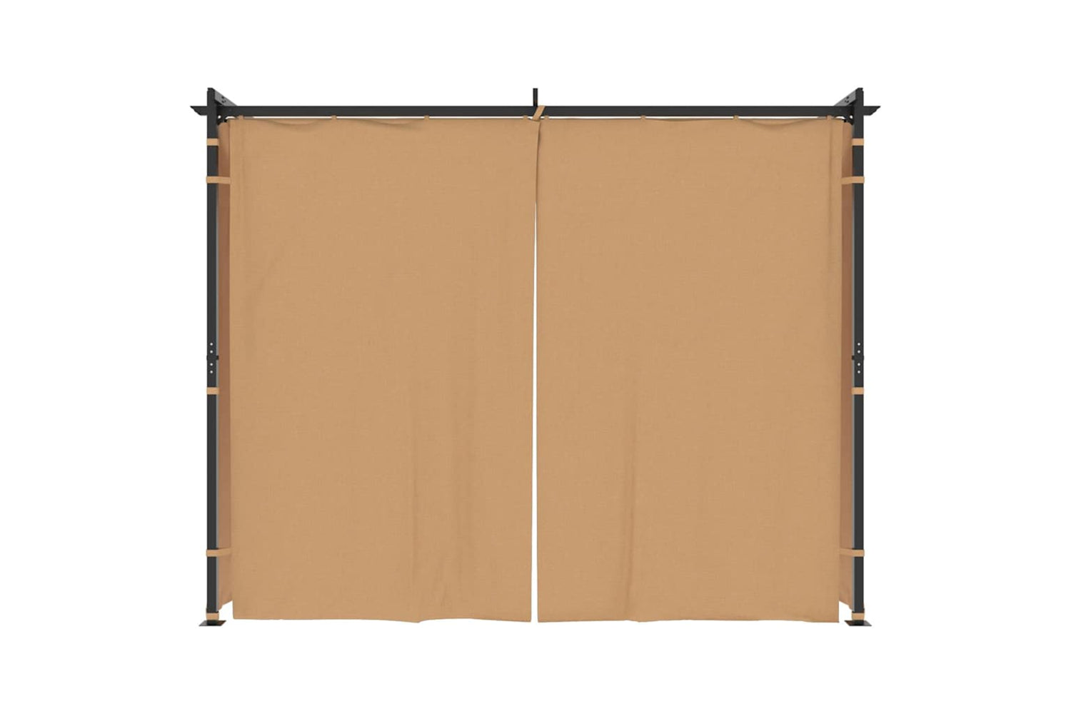 Vidaxl Gazebo With Curtains 3x3 M Taupe Steel-2