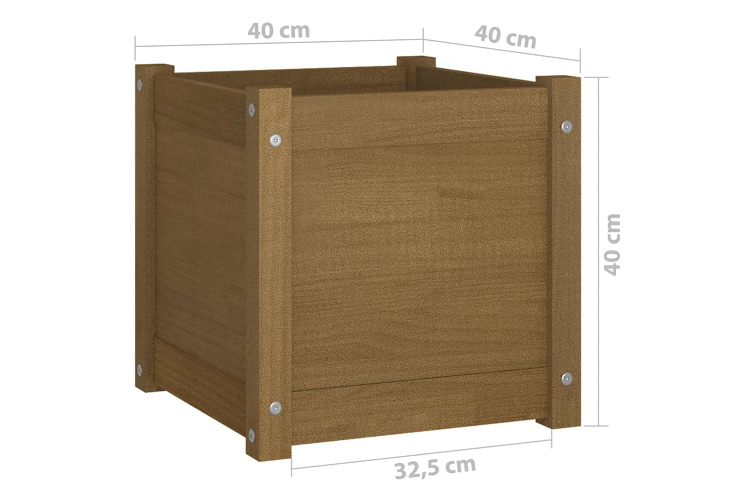 vidaXL 810541 Garden Planters 2 Pcs Honey Brown 40x40x40cm Solid Pinewood-8