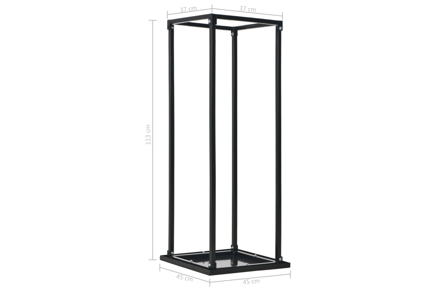 vidaXL 284702 Firewood Rack With Base Black 37x37x113cm Steel-6