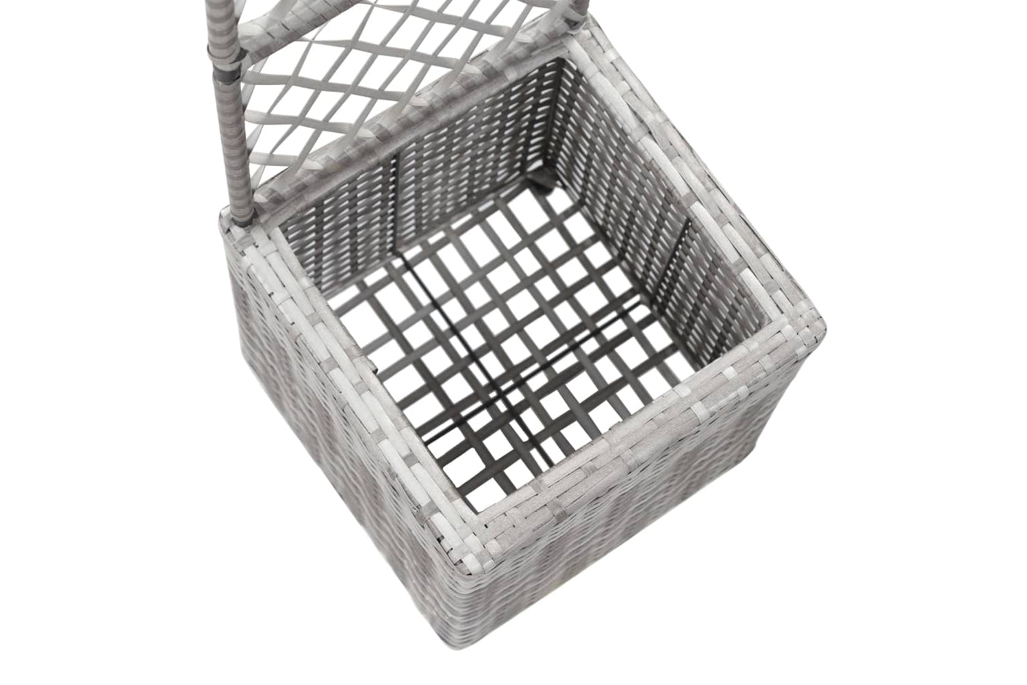 vidaXL 46933 Trellis Raised Bed With 1 Pot 30x30x107cm Poly Rattan Grey-6