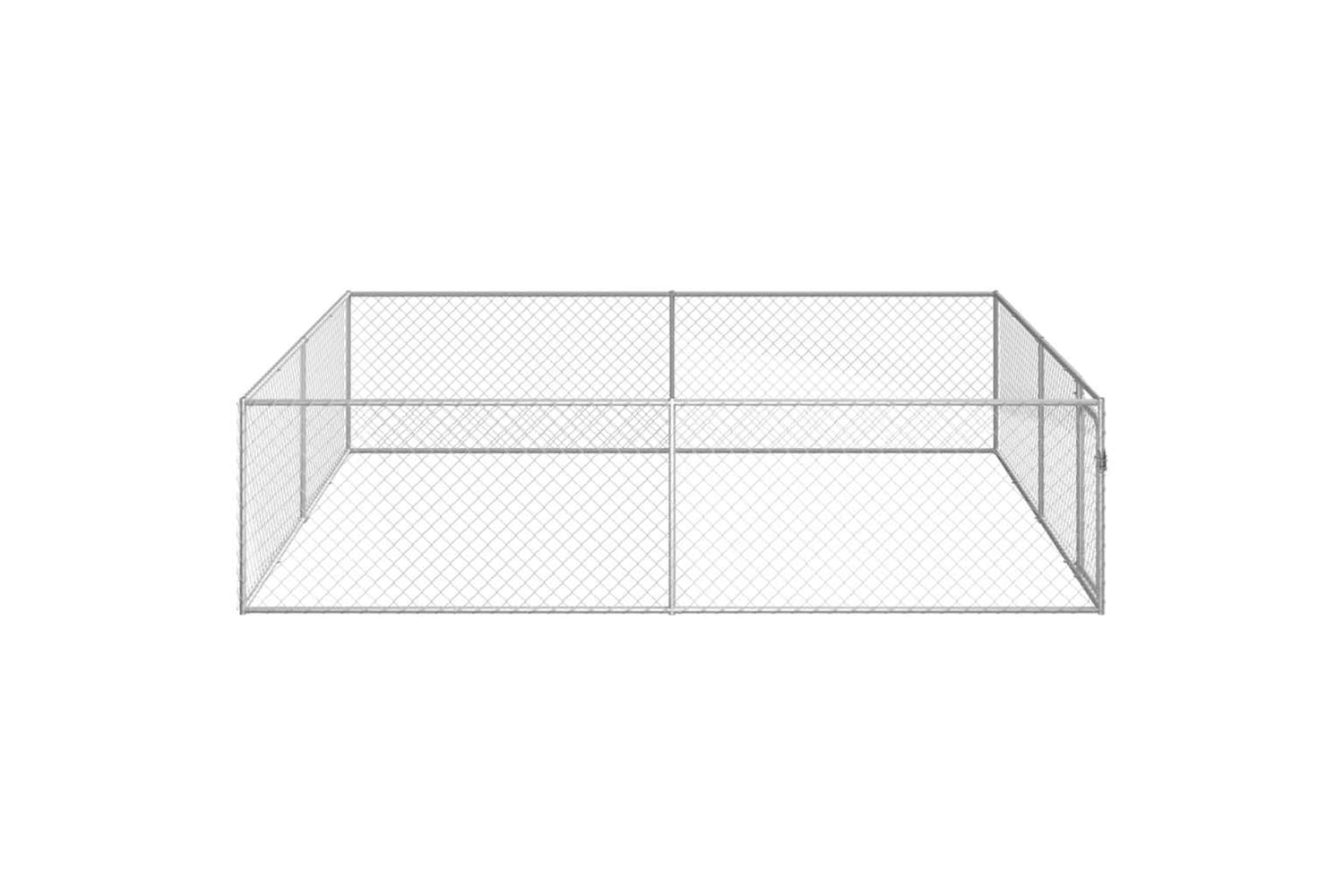 Vidaxl Outdoor Dog Kennel Galvanised Steel 4x4x1 M-3