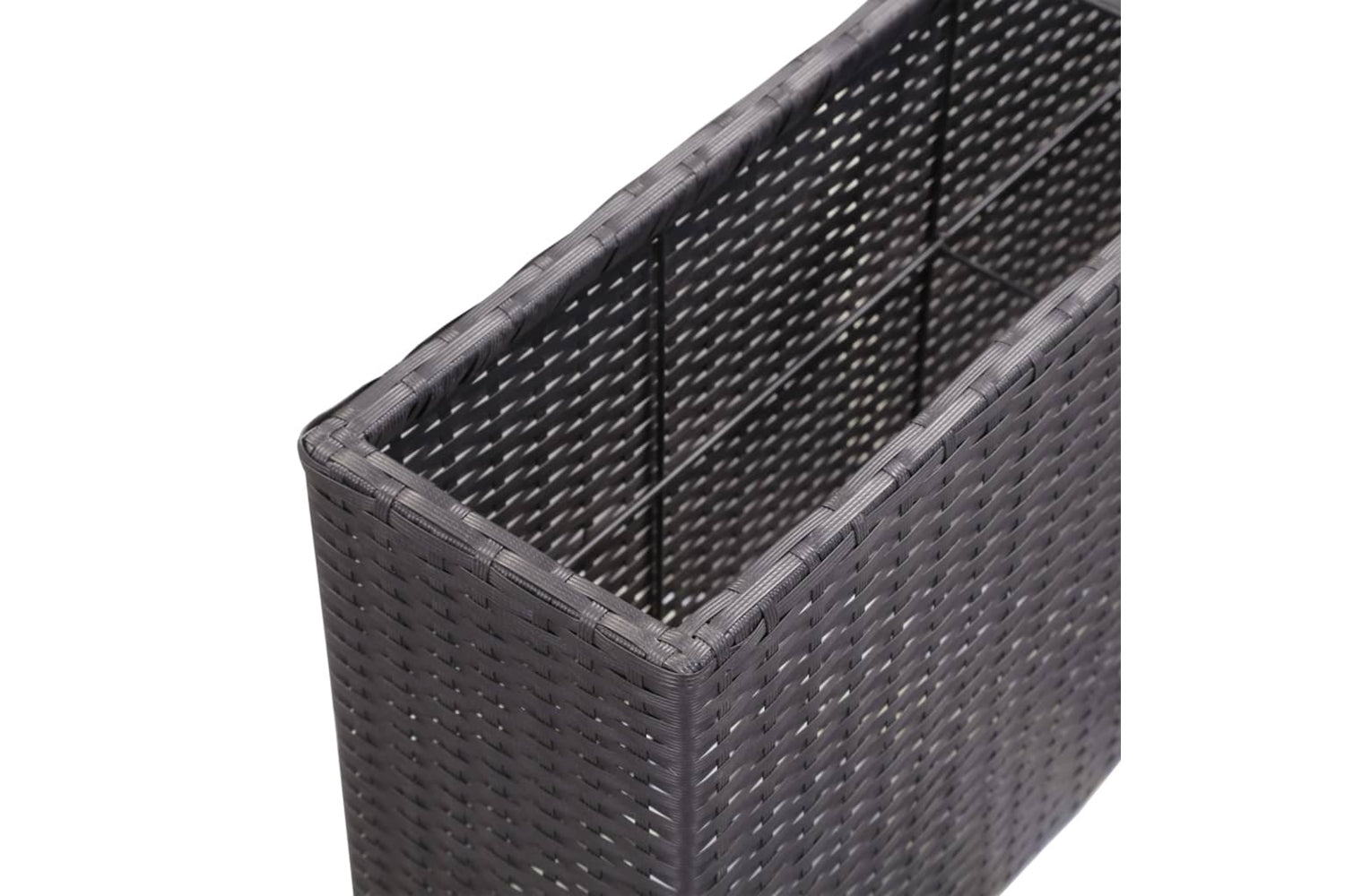 vidaXL 46920 Garden Raised Bed With 2 Pots 90x20x40cm Poly Rattan Black-6