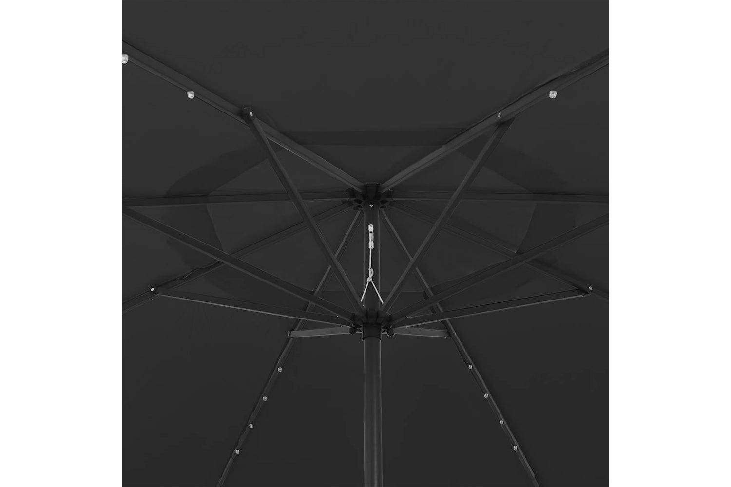 Vidaxl 312536 Outdoor Parasol With Led Lights And Metal Pole 400 Cm Black-4