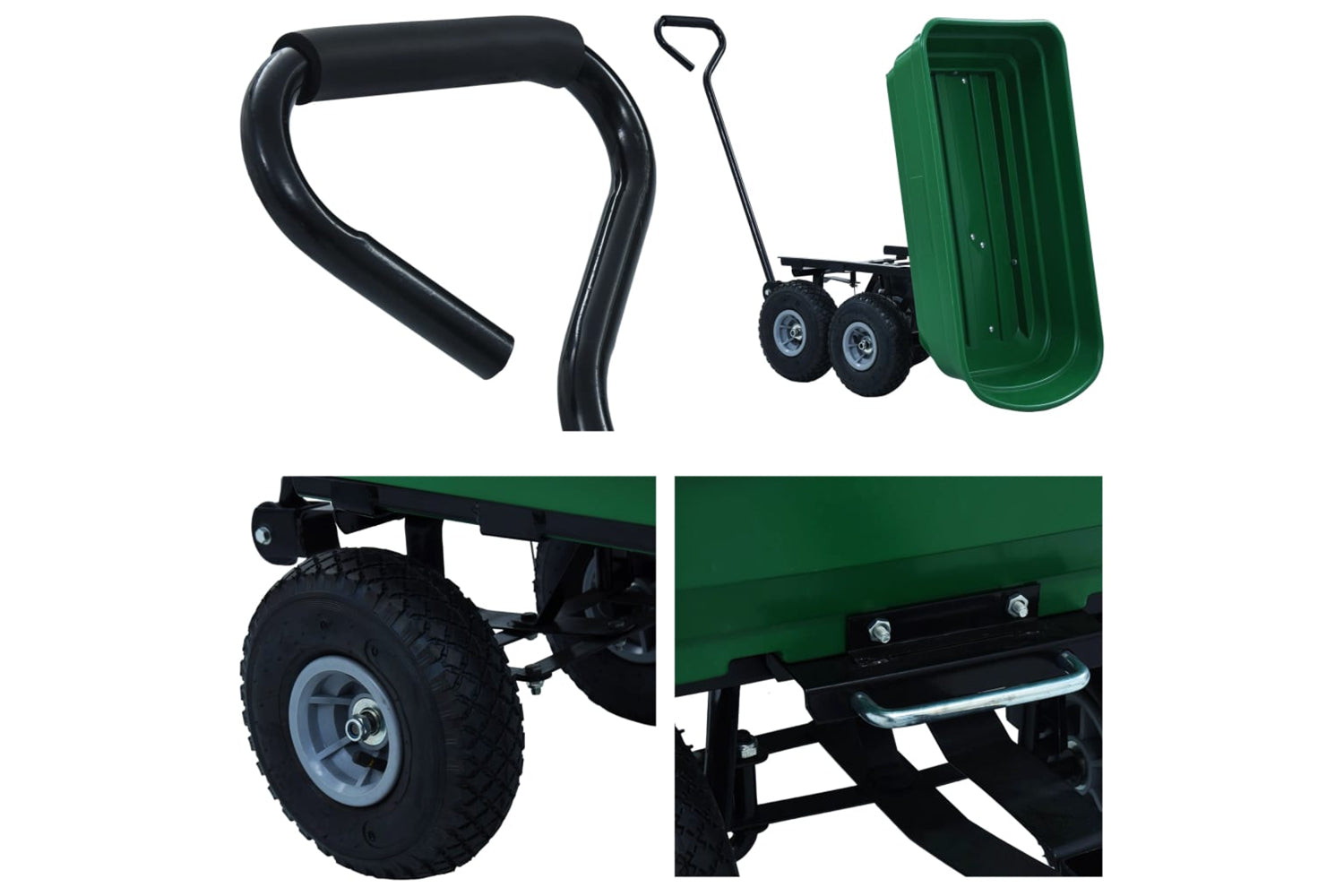 Vidaxl 145507 Garden Tipping Hand Cart 300 Kg 75l Green-9