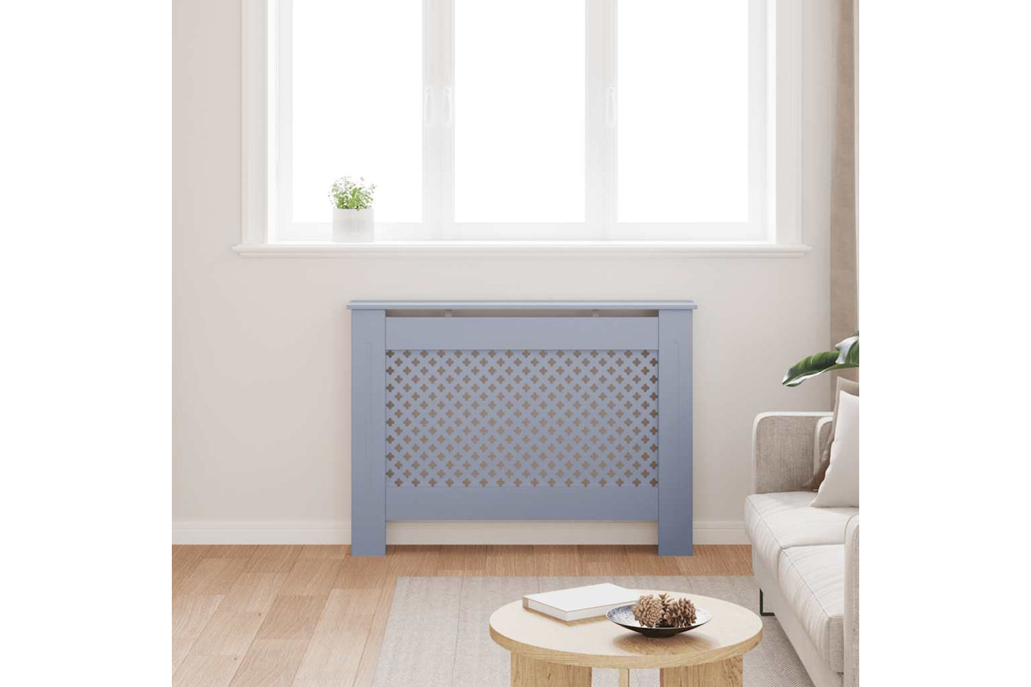 vidaXL Radiator Cover Anthracite 112x19x81.5cm Mdf-2