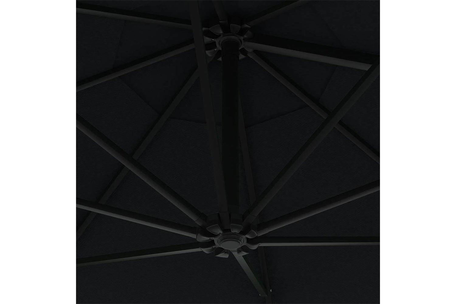vidaXL Wall-mounted Parasol With Metal Pole 300cm Black-7