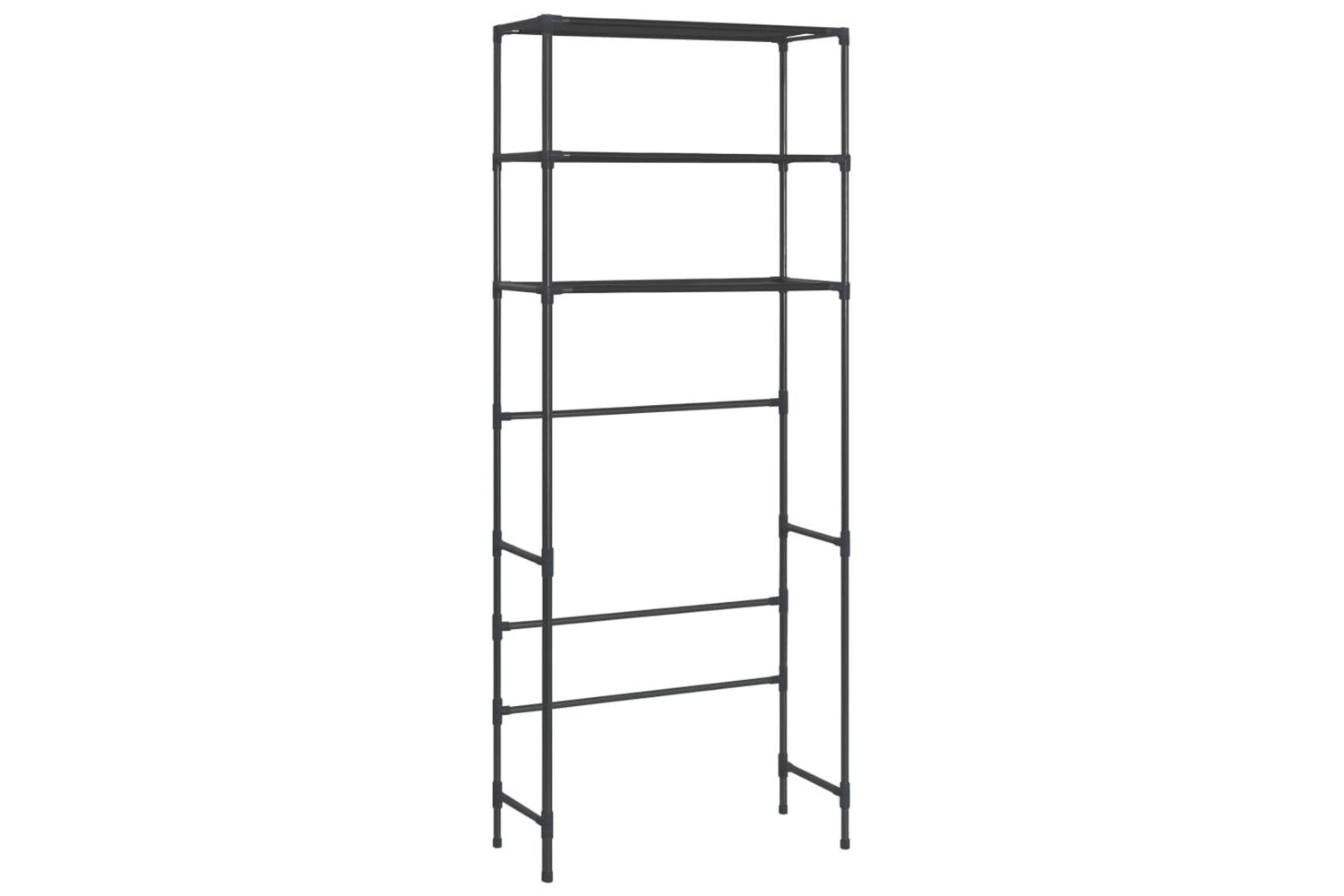 vidaXL 288330 3-tier Storage Rack Over Laundry Machine Black 69x28x169cm-4