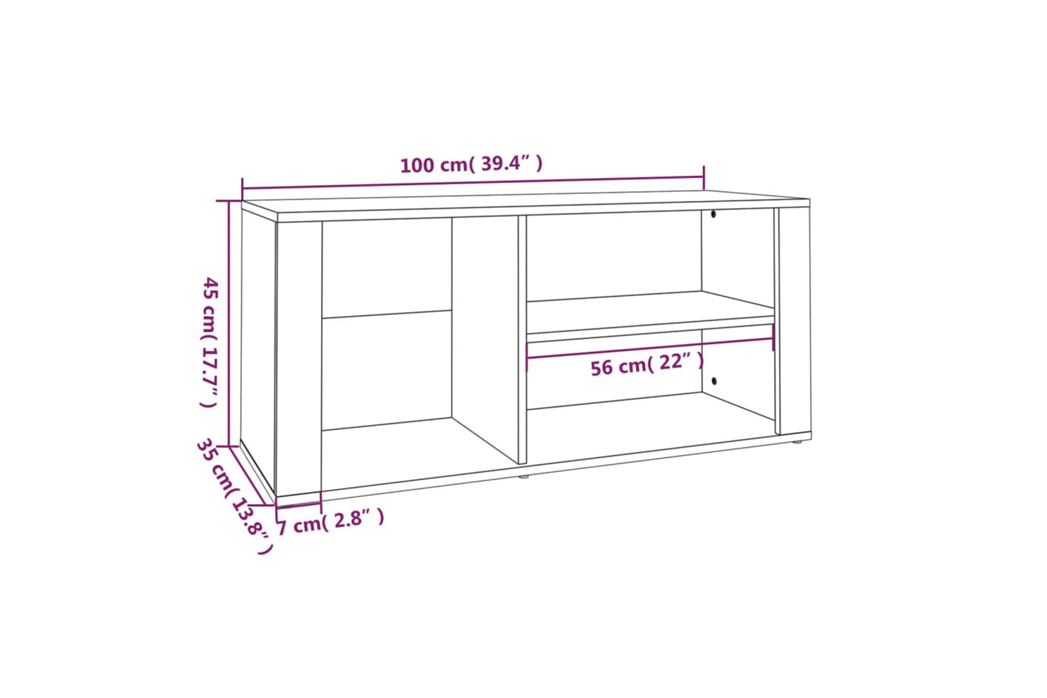 vidaXL 816921 Shoe Cabinet Black 100x35x45cm Engineered Wood-7