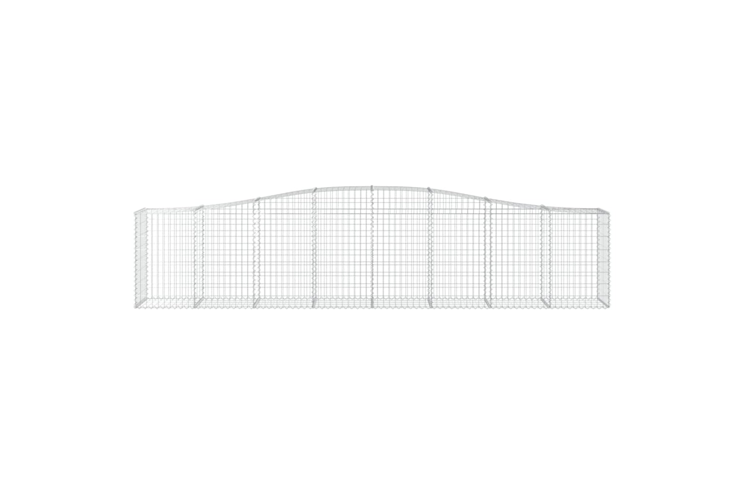 vidaXL 3145944 Arched Gabion Baskets 3 Pcs 400x50x80/100cm Galvanised Iron-3