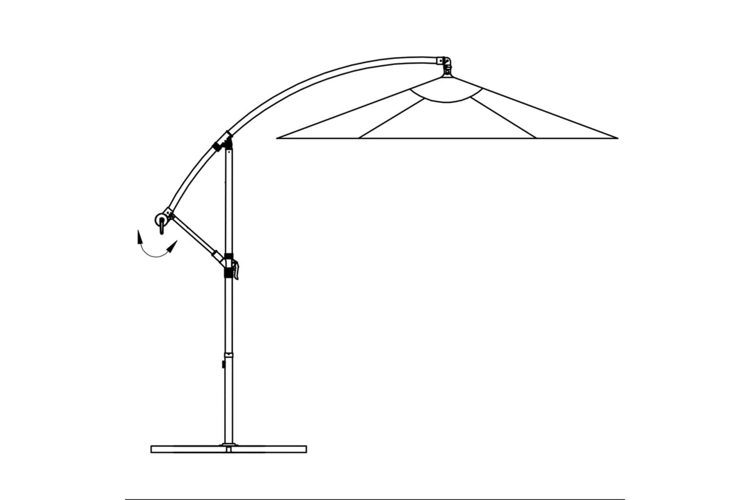 Vidaxl 42201 Cantilever Umbrella 3 M Blue-7