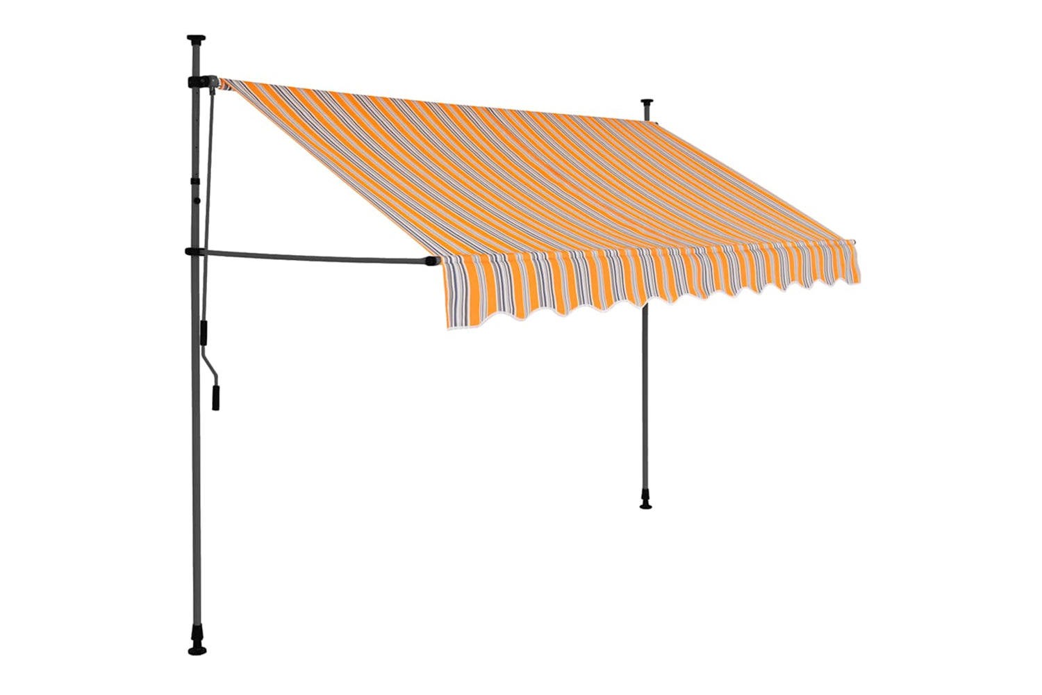 vidaXL 145851 Manual Retractable Awning With Led 250cm Yellow And Blue-2