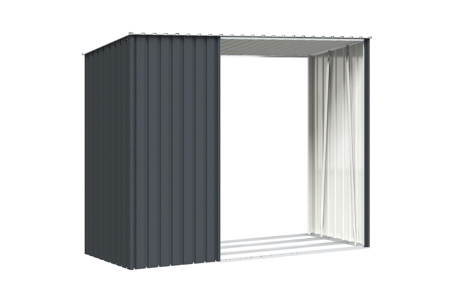 vidaXL 46295 Garden Firewood Shed Anthracite 245x98x159cm Galvanised Steel-7