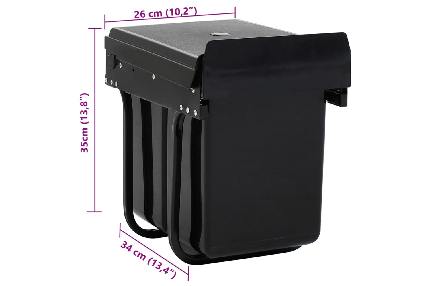 Vidaxl Kitchen Cupboard Pull-out Dustbin Soft-close 20 L-7