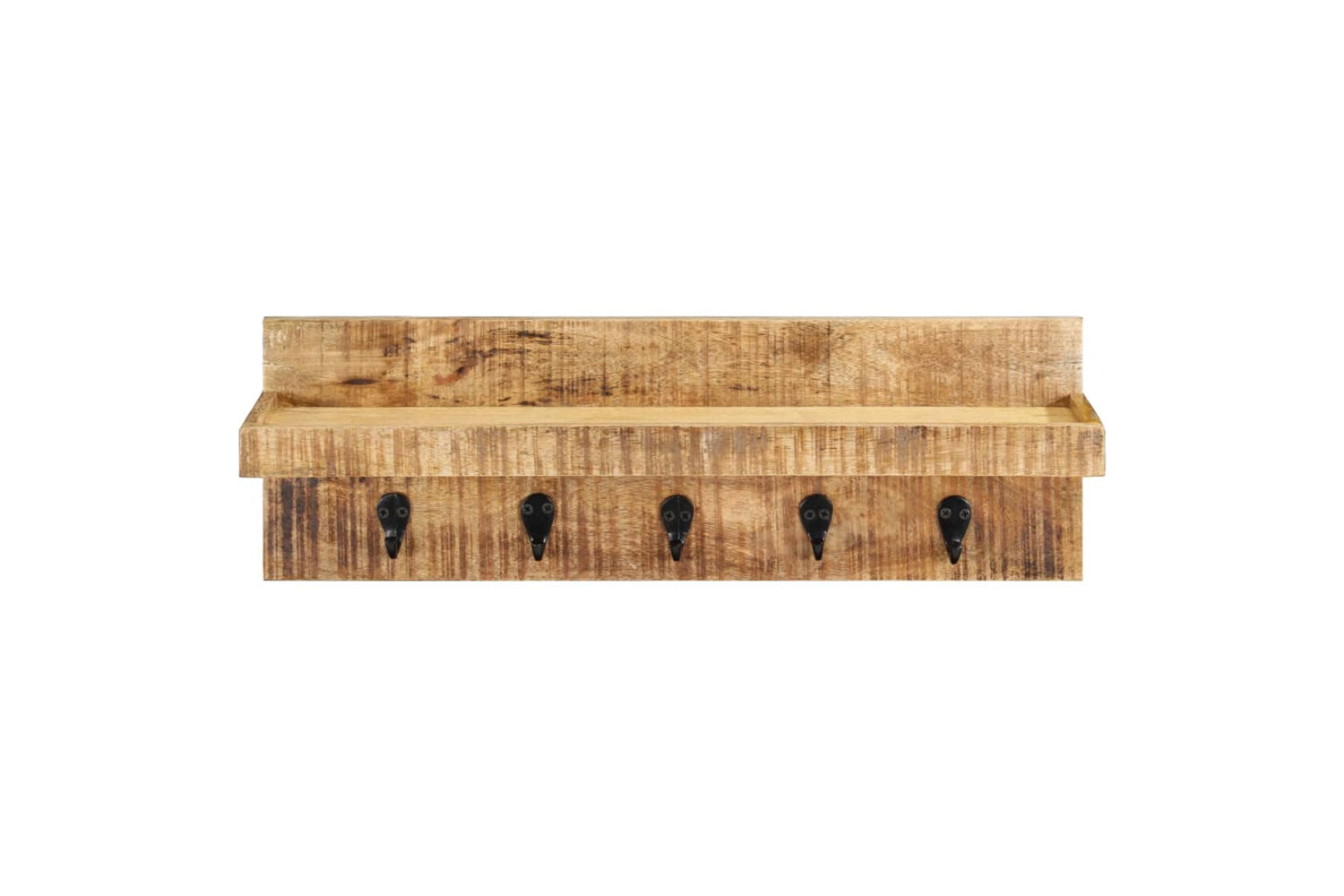 vidaXL 286469 Wall Mounted Coat Rack 60x15x20cm Solid Rough Mango Wood-2