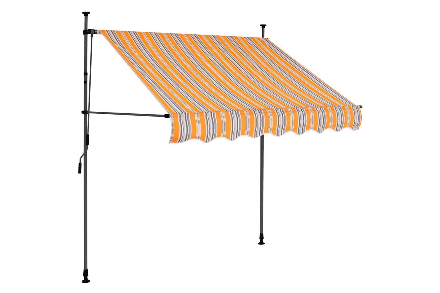 vidaXL 145848 Manual Retractable Awning With Led 100cm Yellow And Blue-2